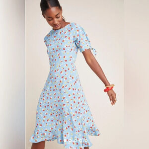 Anthropologie Faithful Erin Midi Dress in blue floral